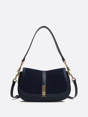 blue heritage saddle bag for women tommy hilfiger