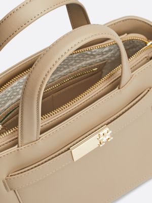 satchel heritage beige da donne tommy hilfiger