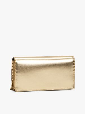 geel heritage clutch met ketting voor dames - tommy hilfiger