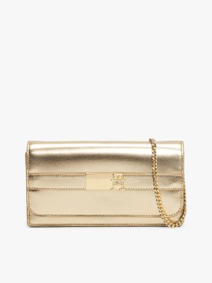 yellow heritage clutch met ketting voor dames - tommy hilfiger