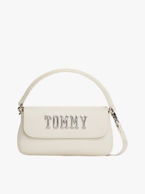 borsa a tracolla con patta e manico white da donne tommy jeans