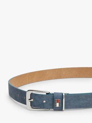 meerdere kleuren heritage leren riem met denim-effect voor dames - tommy jeans