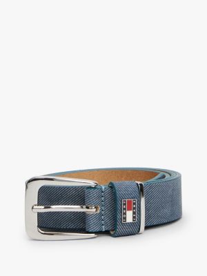 meerdere kleuren heritage leren riem met denim-effect voor dames - tommy jeans