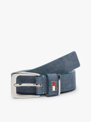 cintura heritage in pelle effetto denim multi da donne tommy jeans