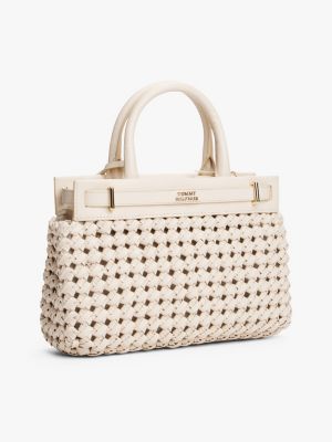 beige the american icon crossbody-ledertasche für damen - tommy hilfiger