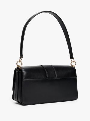 petit sac bandoulière heritage en cuir noir pour femmes tommy hilfiger