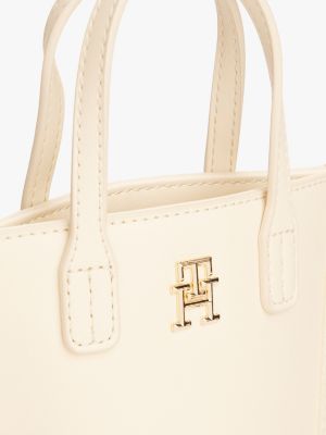 wit telefoontasje met crossbodyband en monogram voor dames - tommy hilfiger