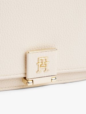 weiß crossbody-tasche mit th-monogramm für damen - tommy hilfiger