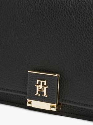 black th monogram crossbody bag for women tommy hilfiger