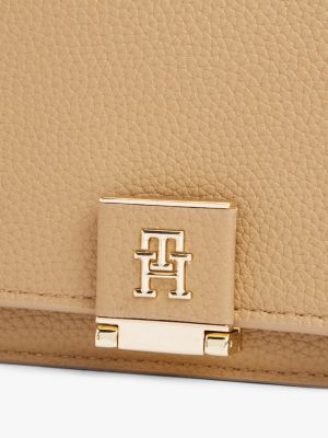 braun crossbody-tasche mit th-monogramm für damen - tommy hilfiger