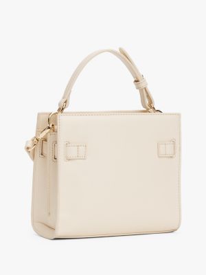 weiß heritage crossbody-satchel mit th-monogramm für damen - tommy hilfiger