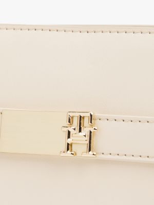 weiß heritage crossbody-satchel mit th-monogramm für damen - tommy hilfiger