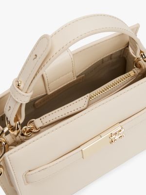 satchel heritage a tracolla con monogramma bianco da donne tommy hilfiger