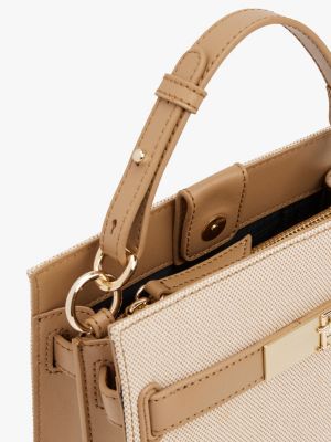 multi heritage canvas crossbody satchel for women tommy hilfiger