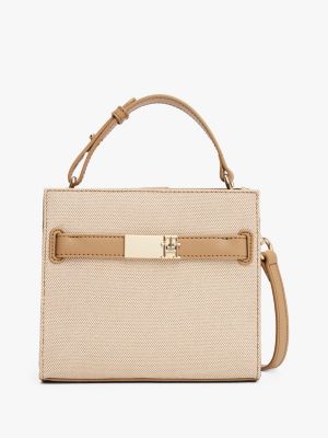 bolso satchel heritage de lona multi de mujeres tommy hilfiger