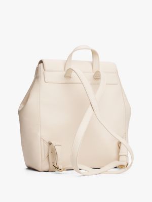 wit rugzak met metalen th-monogram voor dames - tommy hilfiger