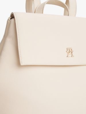 wit rugzak met metalen th-monogram voor dames - tommy hilfiger