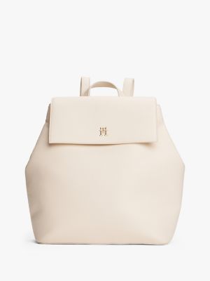 white th monogram plaque backpack for women tommy hilfiger