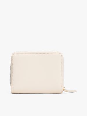 white th monogram zip-around wallet for women tommy hilfiger