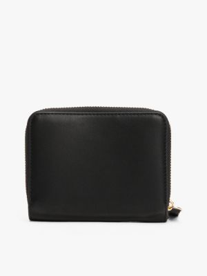 black th monogram zip-around wallet for women tommy hilfiger