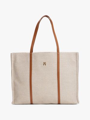 multi canvas strandshopper voor dames - tommy hilfiger