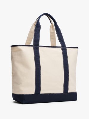 borsa da spiaggia in tela multicolore da donne tommy hilfiger