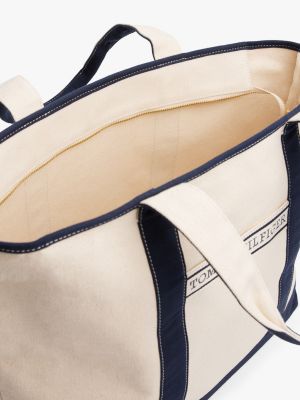 meerdere kleuren canvas strandshopper voor dames - tommy hilfiger