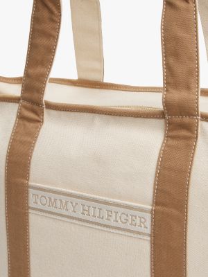 borsa da spiaggia in tela multicolore da donne tommy hilfiger