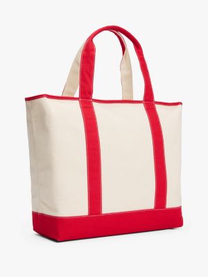 multi canvas beach tote bag for women tommy hilfiger