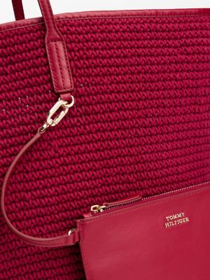 sac de plage en cuir the sofia capsule rouge pour femmes tommy hilfiger