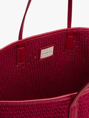 borsa da spiaggia the sofia capsule in pelle rosso da donne tommy hilfiger