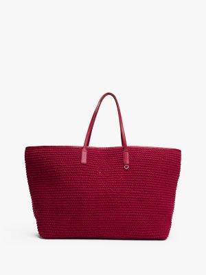 sac de plage en cuir the sofia capsule red pour femmes tommy hilfiger