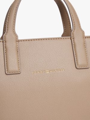 beige logo webbing strap tote bag for women tommy hilfiger