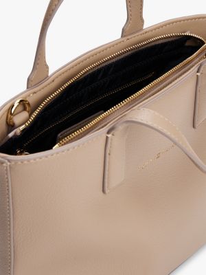 beige logo webbing strap tote bag for women tommy hilfiger