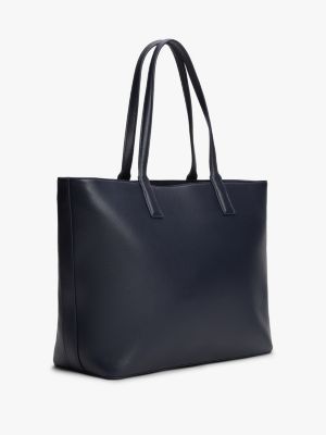 beige tote-bag mit logo-tape für damen - tommy hilfiger