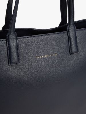 beige tote-bag mit logo-tape für damen - tommy hilfiger