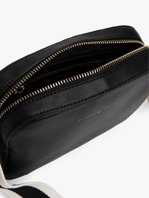 beige logo webbing strap camera bag for women tommy hilfiger