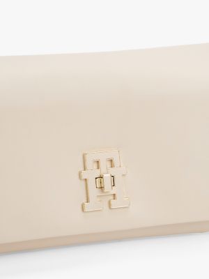 beige modern crossbody-tasche mit turnlock für damen - tommy hilfiger