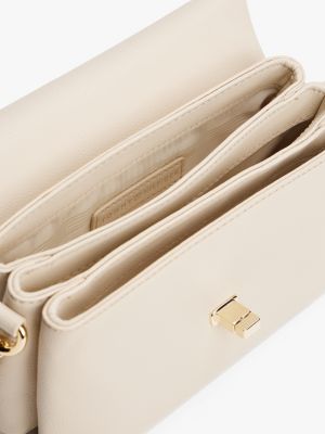beige modern crossbody-tasche mit turnlock für damen - tommy hilfiger
