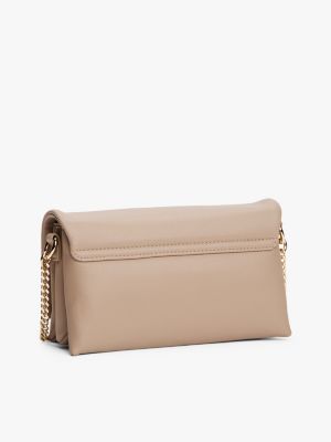 sac bandoulière modern à fermoir tournant beige pour femmes tommy hilfiger