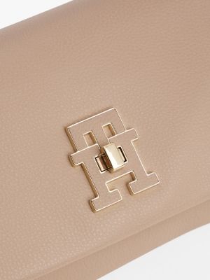 sac bandoulière modern à fermoir tournant beige pour femmes tommy hilfiger