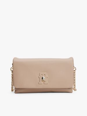 sac bandoulière modern à fermoir tournant beige pour femmes tommy hilfiger