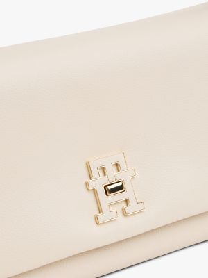 sac bandoulière modern à fermoir tournant beige pour femmes tommy hilfiger