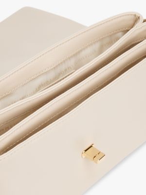 sac bandoulière modern à fermoir tournant beige pour femmes tommy hilfiger