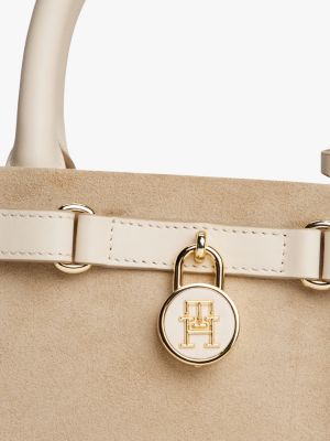 beige the american icon tote-bag aus wildleder für damen - tommy hilfiger