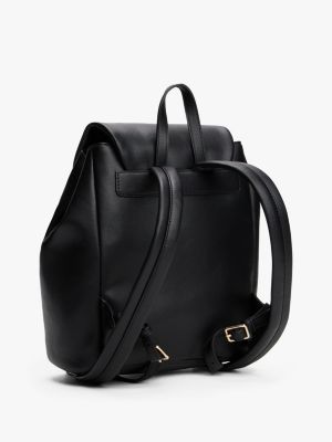 schwarz modern rucksack mit turnlock und th-monogramm für damen - tommy hilfiger