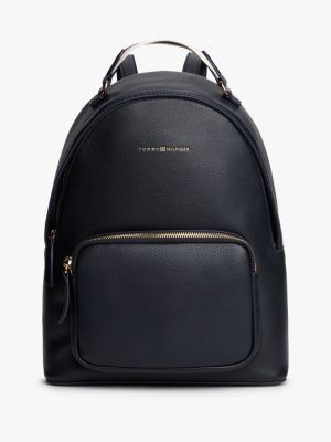 black rucksack mit logo-tape am tragegriff für damen - tommy hilfiger