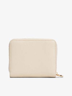 portefeuille à plaque monogramme th beige pour femmes tommy hilfiger