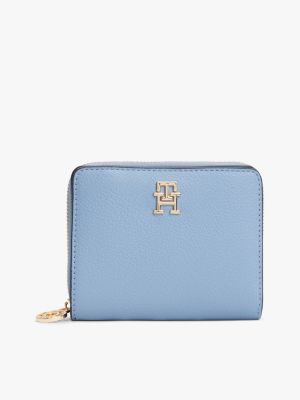 beige th monogram plaque wallet for women tommy hilfiger