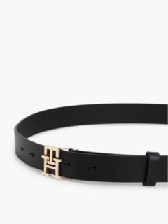 TH Monogram Leather Plaque Buckle Belt — Black 3